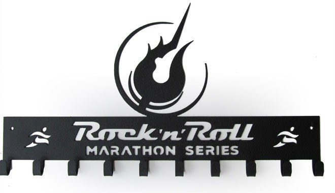 Rock 'n' Roll Marathon Series Logo - Black and Red Medal Hanger