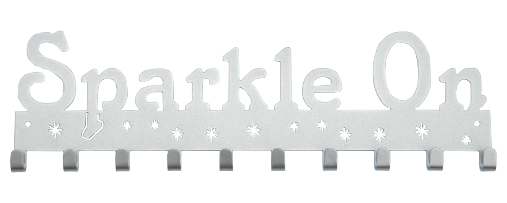 Tinkerbell Sparkle On 10 Hook Silver Sparkle Medal Hanger