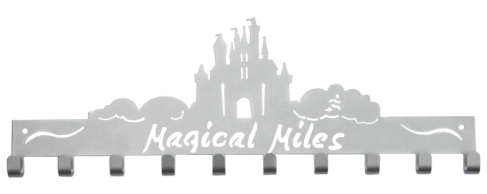 Disney Magical Miles Castle 10 Hook Silver Medal Hanger