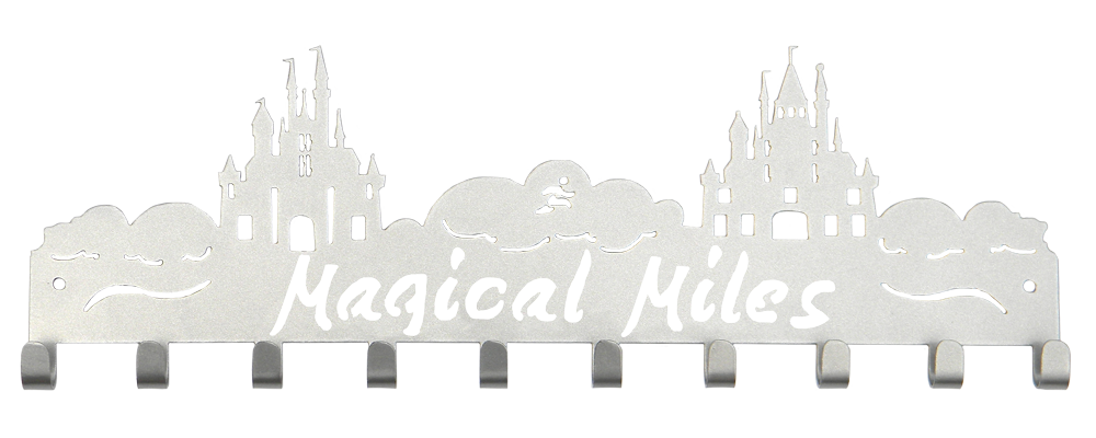 Disney Magical Miles 2 Castle 10 Hook Silver Medal Hanger