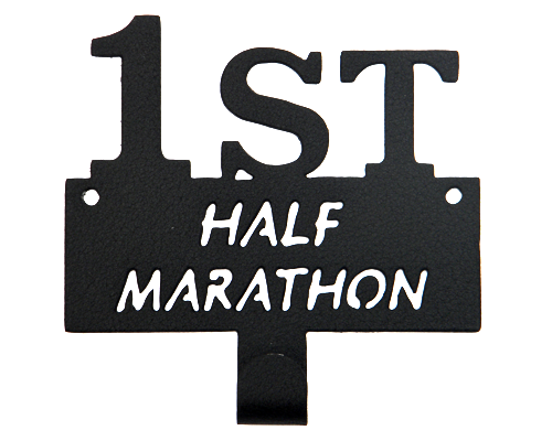 First Half Marathon Runner Black 1 Hook Medal Display Hanger