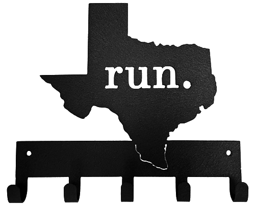 Run State of Texas Black 5 Hook Medal Display Hanger