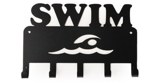 Swim Black 5 Hook Medal Display Hanger