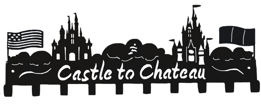 Castle Chateau Disney Marathon American & French Flag Black 10 Hook