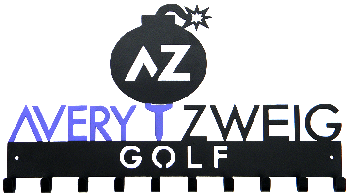 Custom 10 Hook Example - Avery Zweig Golf Bomb Black & Purple