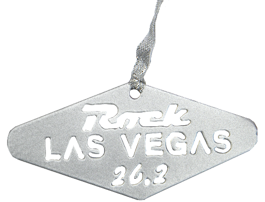 Rock n Roll Marathon 26.2 Las Vegas Silver Dangler Ornament