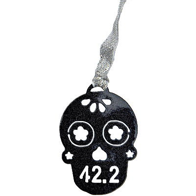 Sugar Skull 42.2 Runner Black Sparkle Dangler Ornament