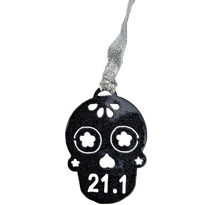 Sugar Skull 21.1 Runner Black Sparkle Dangler Ornament