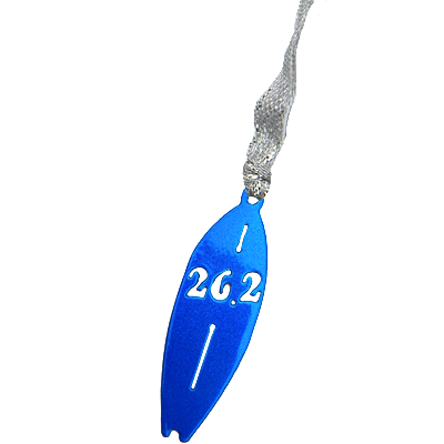 26.2 Marathon Surfboard Blue Dangler Ornament