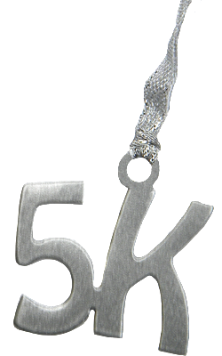 5K Runner Silver Dangler Ornament