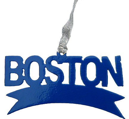 Boston Marathon Blue Dangler Ornament