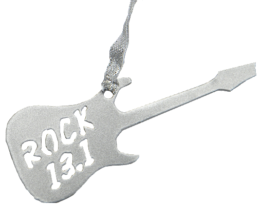 Rock 'n' Roll Marathon Series Guitar 13.1 Half Marathon Silver Dangler