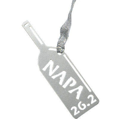 Napa 26.2 Miles Marathon Wine Bottle Silver Dangler Ornament