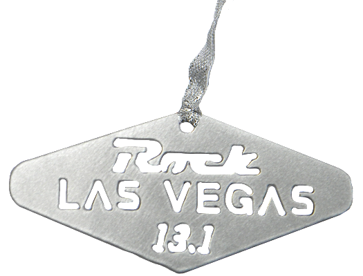 Rock n Roll Half Marathon 13.1 Las Vegas Silver Dangler Ornament