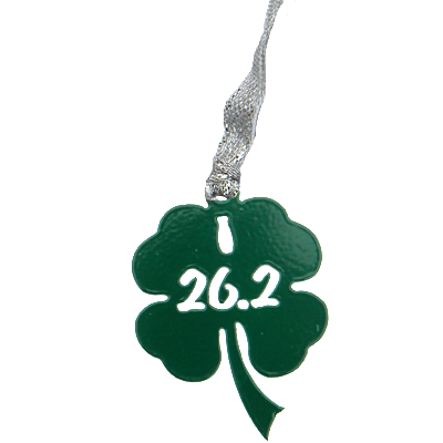 26.2 Marathon Shamrock Green Dangler Ornament