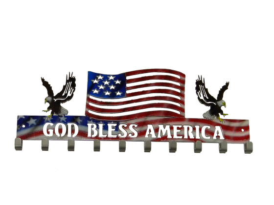 Custom Painted God Bless America Medal Holder