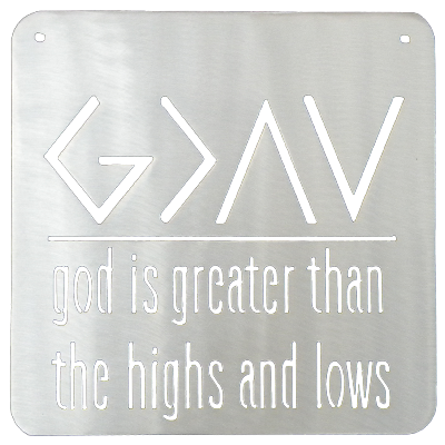 God is Greater Than the Highs and Lows Metal Sign