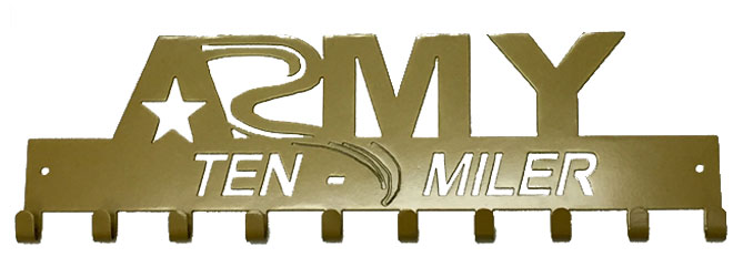 Army Marathon Ten Miler 10 Hook Gold Medal Display Hanger