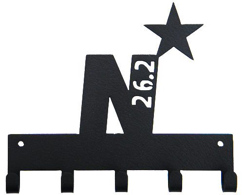 Navy Marathon Logo 26.2 Black 5 Hook Medal Hanger