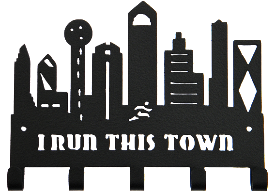Dallas Skyline Buildings I Run This Town Black 5 Hook Medal Hanger