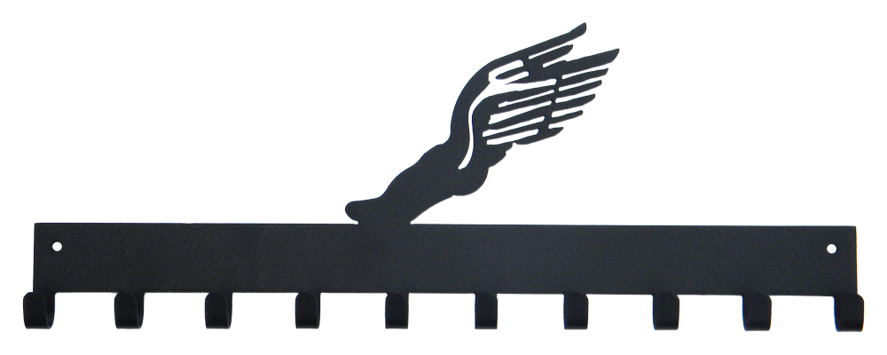 Track Shoe with Wings Black 10 Hook Medal Display Hanger