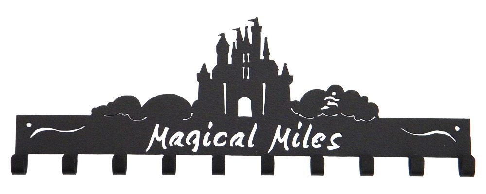 Disney Magical Miles Castle 10 Hook Black Medal Hanger