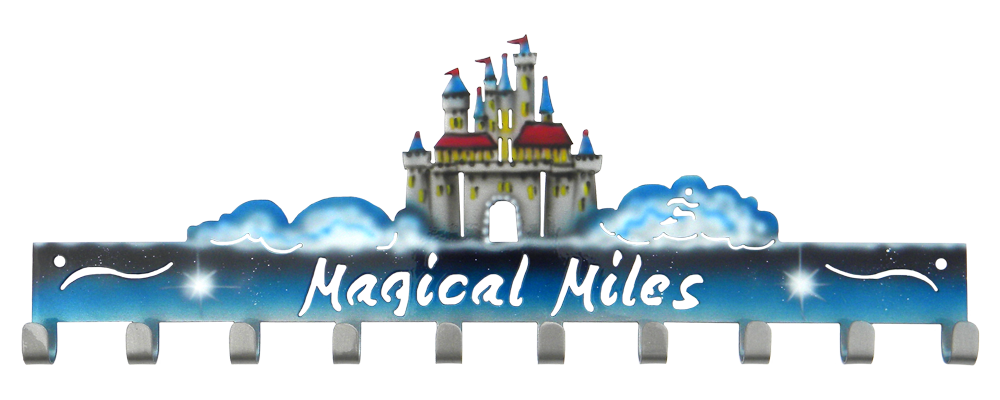 Disney Magical Miles Castle 10 Hook Custom Painted runDisney Medal Hanger
