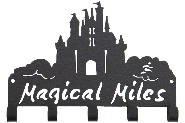 Disney Magical Miles Castle 5 Hook Black Medal Hanger