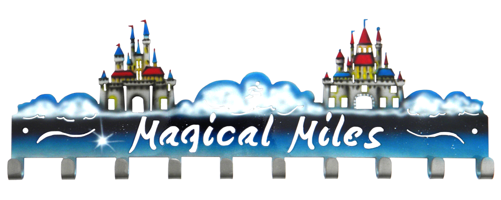 Disney Magical Miles 2 Castle 10 Hook Custom Painted Medal Hanger