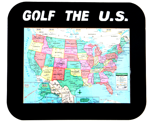 Golf United States Black Framed Map Display