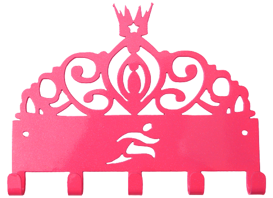 Disney Princess Tiara Runner Pink Sparkle 5 Hook Medal Display Hanger
