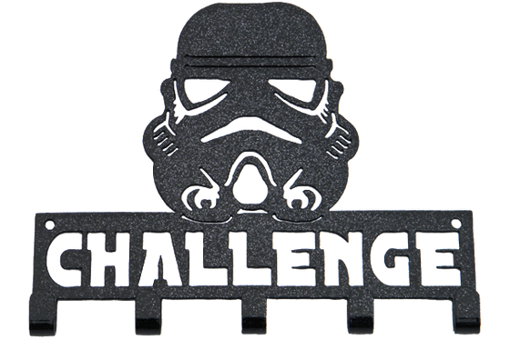 Star Wars Storm Trooper Challenge 5 Hook Black Sparkle Medal Hanger