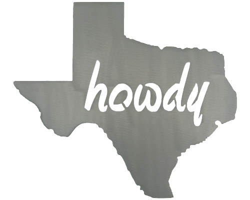 Texas Howdy Silver Wall Emblem