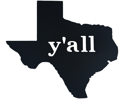 Texas Y'all Black Wall Emblem