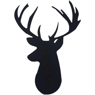 deer head black and white