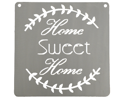 Home Sweet Home Silver Metal Mantra Display