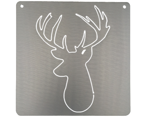 Deer Head Silver Metal Mantra