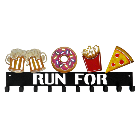 Run For Beer, Donuts, Fries and Pizza SportHooks Medal Hanger