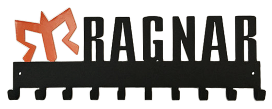 Official Ragnar Race Series Black and Orange 10 Hook Medal Hanger