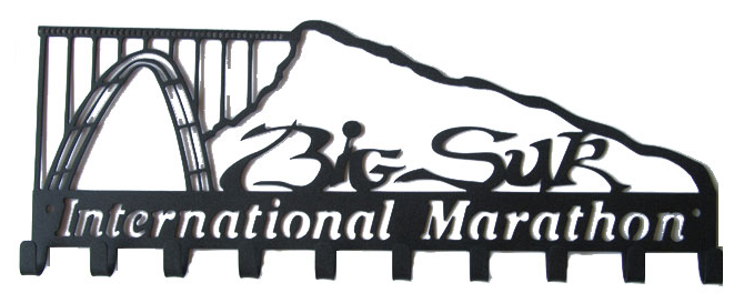 Big Sur International Marathon Open Mountain 10 Hook Black Medal Hanger