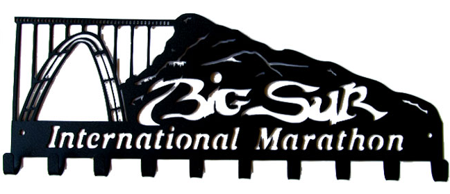 Big Sur International Marathon Full Mountain 10 Hook Black Medal Hanger