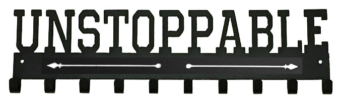 Unstoppable Quote Black 10 Hook Medal Display Hanger