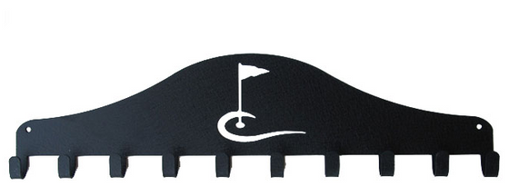 Golf Flag Black 10 Hook Medal Display Hanger