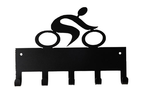 Cycling Unisex Riding Bike Black 5 Hook Medal Display Hanger
