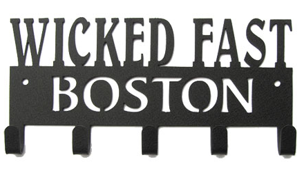 Boston Marathon Wicked Fast 5 Hook Black Medal Display Hanger