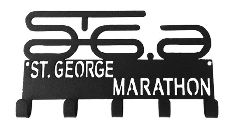St. George Marathon Black 5 Hook Medal Hanger